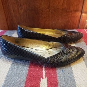 Dolce vita black patent snake flats